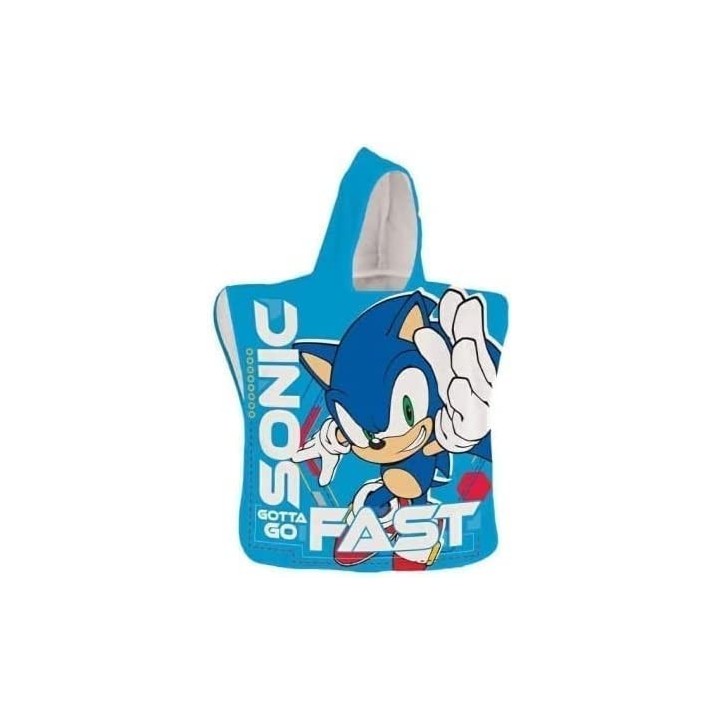 Poncho De Bain Sonic À Capuche