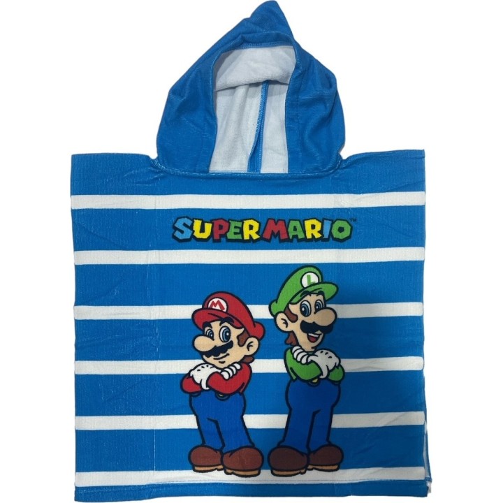 Poncho de bain Super Mario a capuche