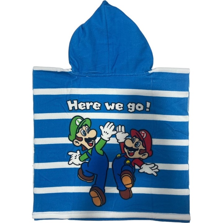 Poncho de bain Super Mario a capuche