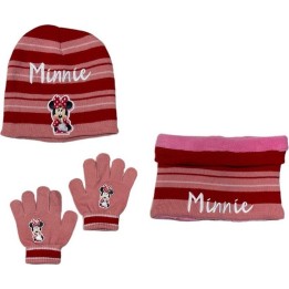 Set 3 pièces Bonnet + Snood + gants Minnie Disney
