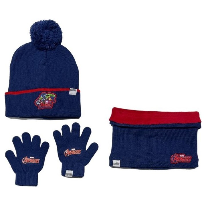 Set 3 pièces Bonnet + Snood + gants Avengers Marvel