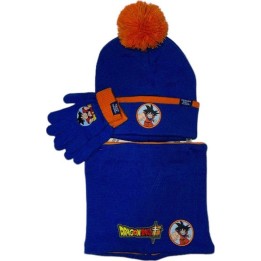 Set 3 pièces Bonnet + Snood + gants Dragon Ball Super