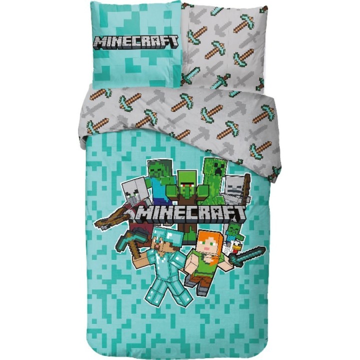 Parure housse de couette Minecraft En coton