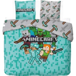 Parure de lit Minecraft 2 Personnes en coton