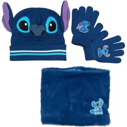 Set 3 pièces Bonnet + Snood + gants Stitch Disney