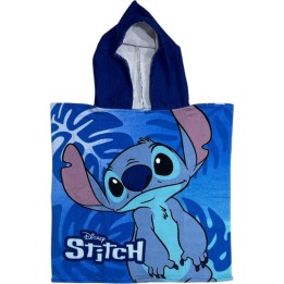Poncho de bain Stitch Disney à capuche