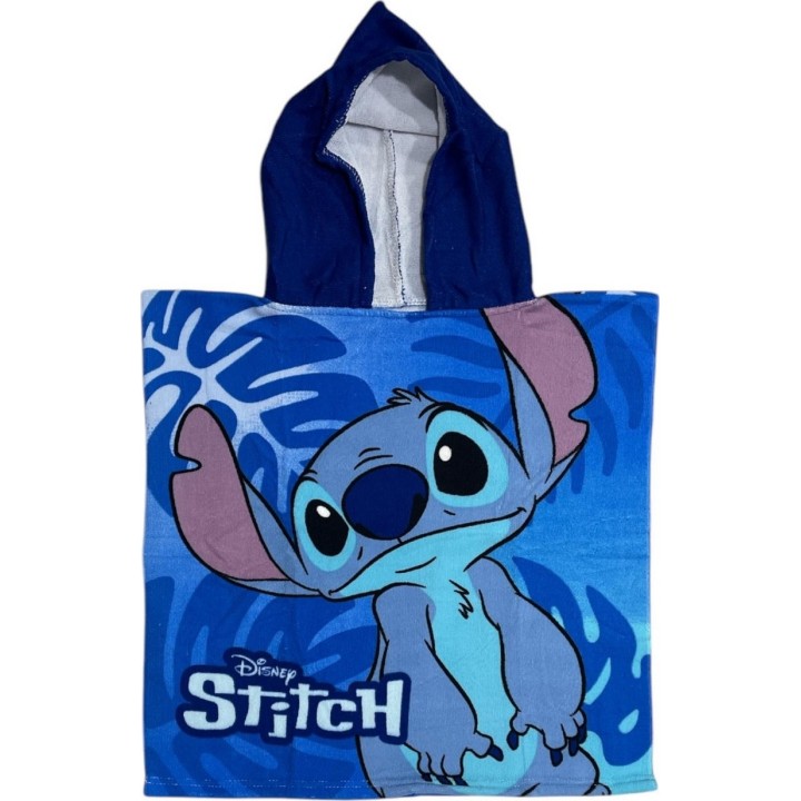 Poncho de bain Stitch Disney à capuche
