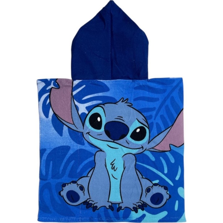 Poncho de bain Stitch Disney à capuche