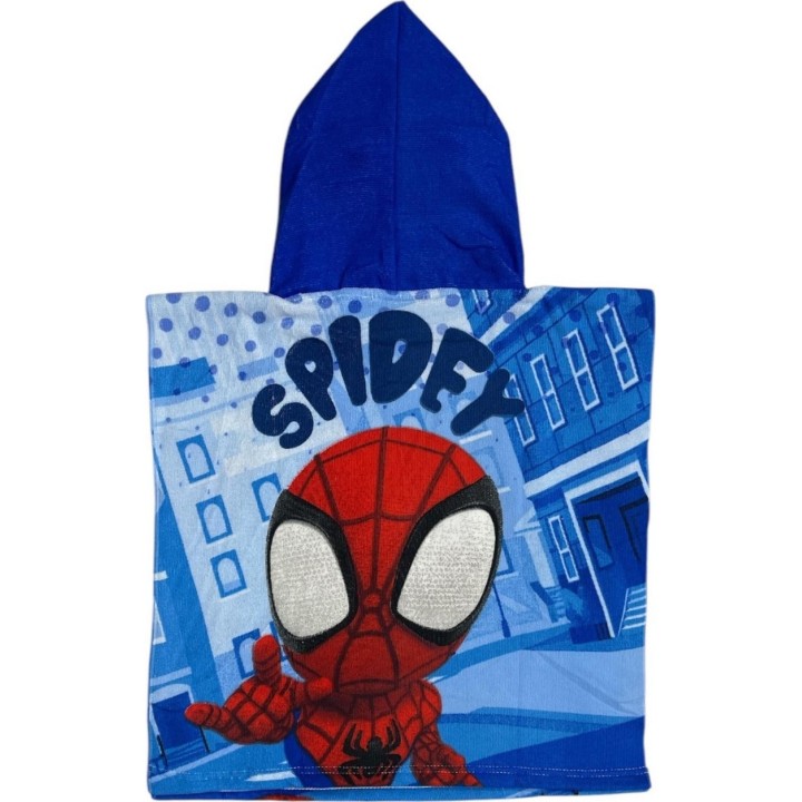 Poncho de bain Spiderman à capuche