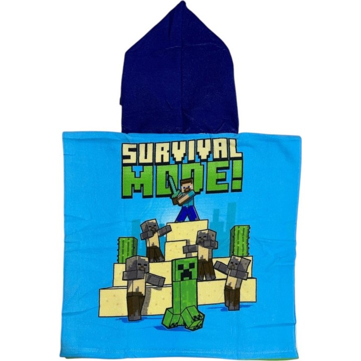 Poncho de bain Minecraft à capuche