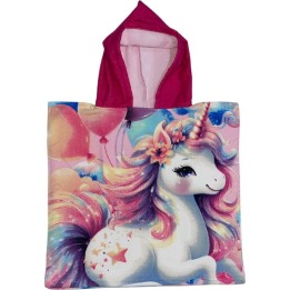 Poncho de bain Licorne à capuche