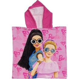 Poncho de bain Barbie à capuche