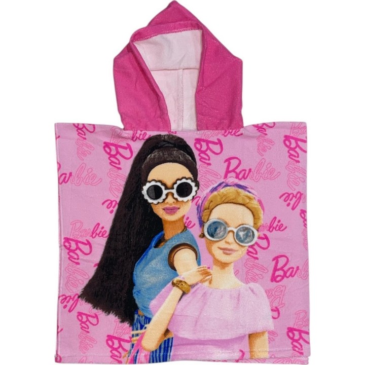 Poncho de bain Barbie à capuche