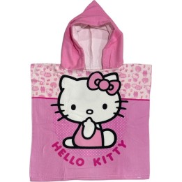 Poncho de bain Hello Kitty à capuche