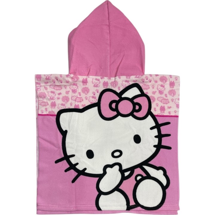 Poncho de bain Hello Kitty à capuche