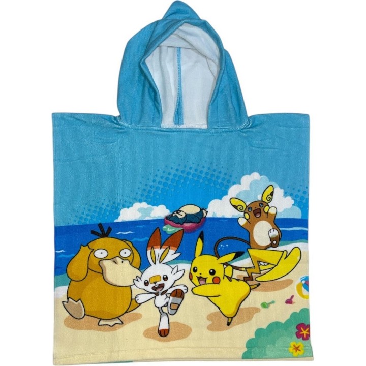 Poncho de bain Pokémon a capuche