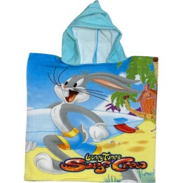 Poncho de bain Looney Tunes à capuche