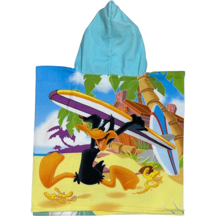 Poncho de bain Looney Tunes à capuche