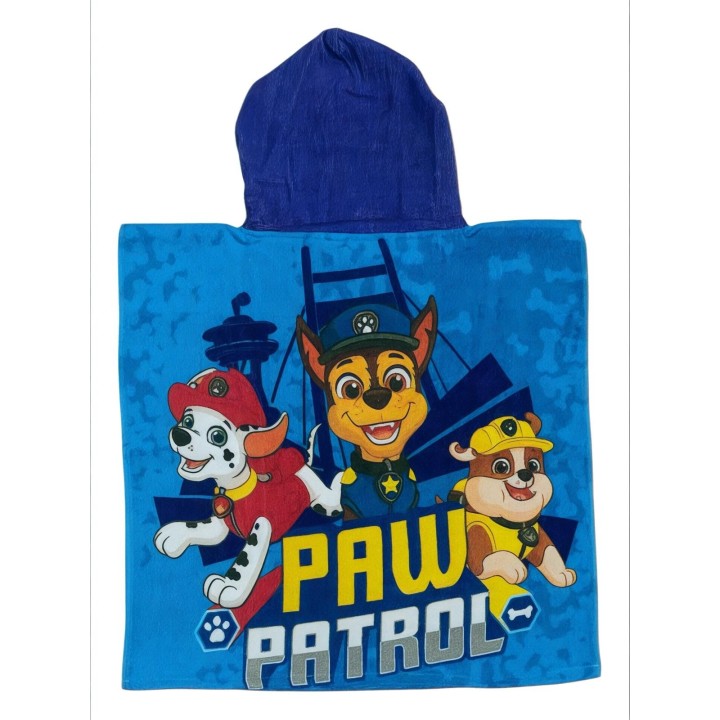 Poncho de bain Paw Patrol à capuche en coton