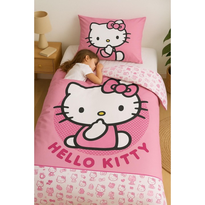 Parure de lit Hello Kitty- housse de couette Hello Kitty