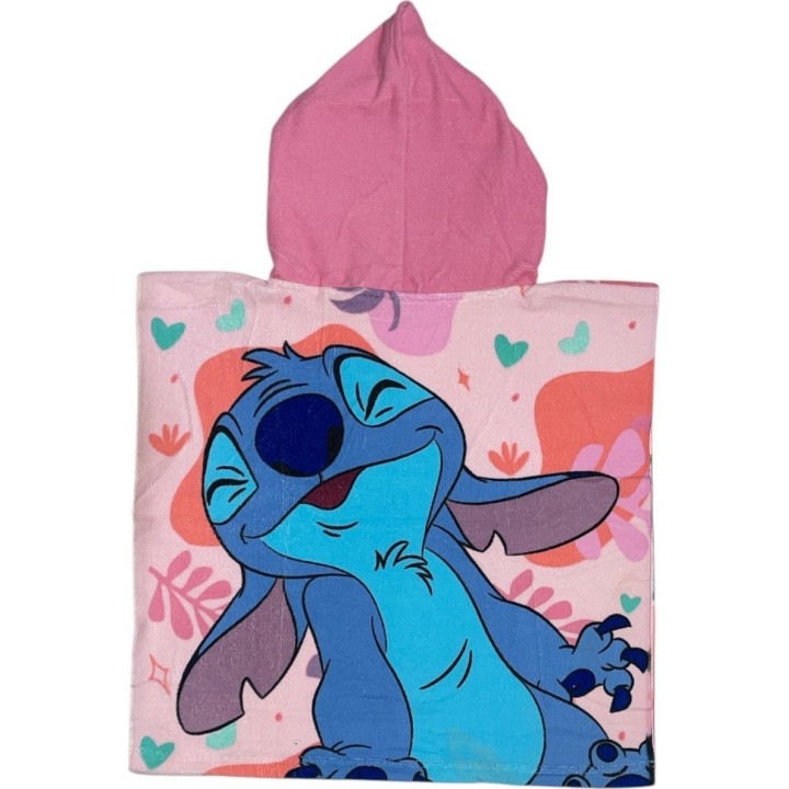 Poncho de bain Stitch Disney  à capuche