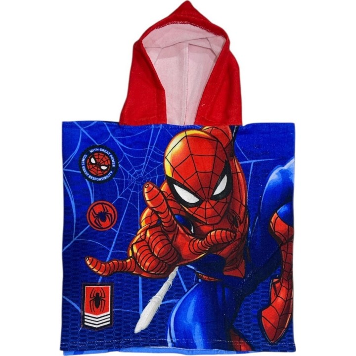 Poncho de bain  Spiderman à capuche