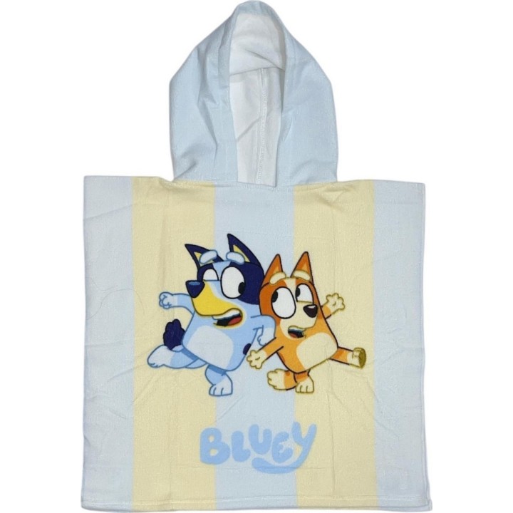 Poncho de bain Bluey  à capuche