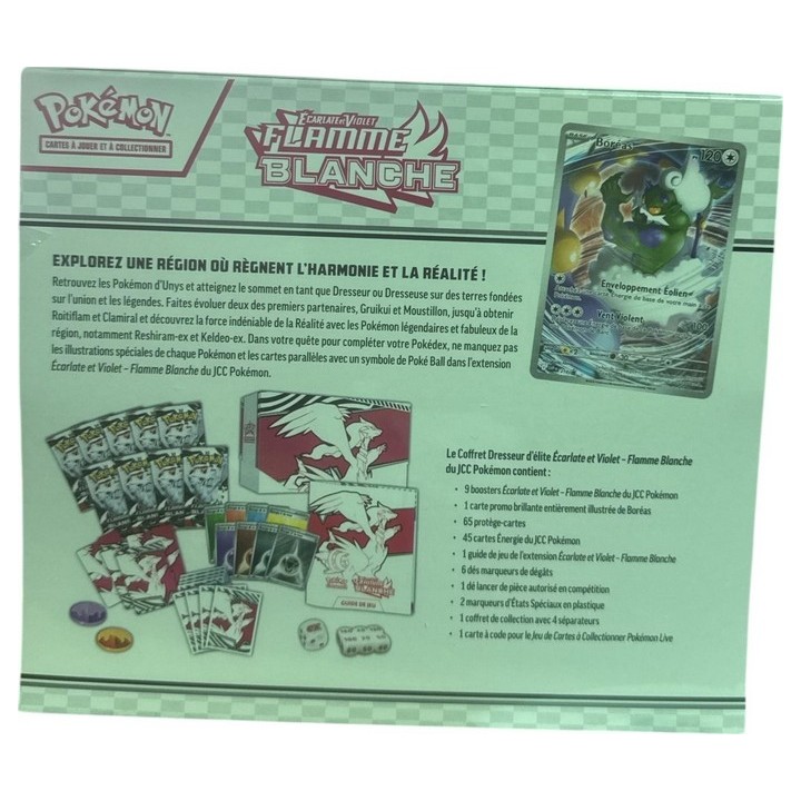 Pokemon , ETB , Coffret Dresseur D Élite Flamme Blanche EV 10.5-s Officiel Fr Neuf Scellé