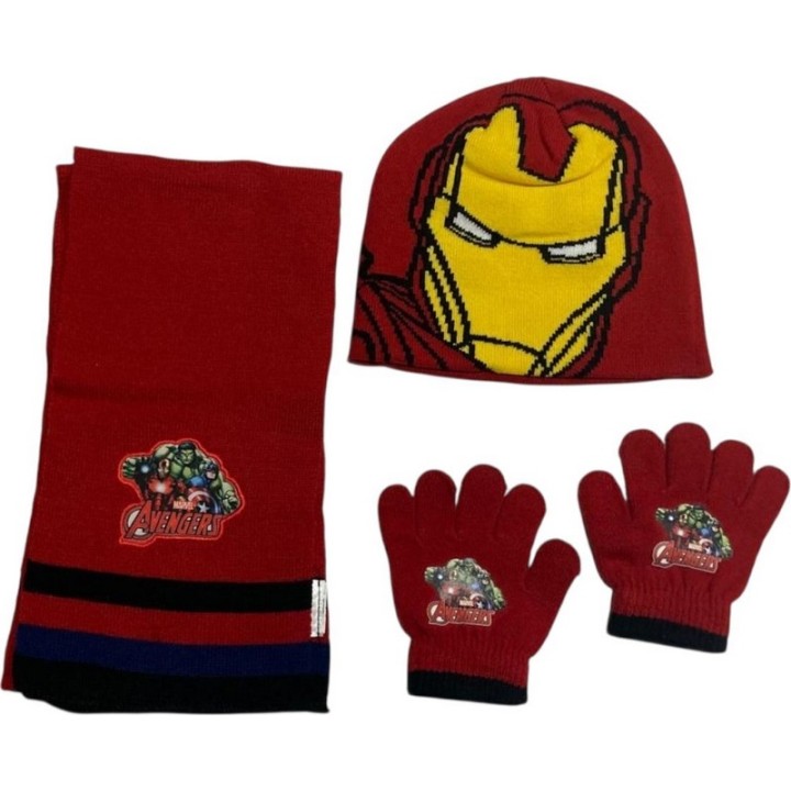 Avengers bonnet + gants + echarpe