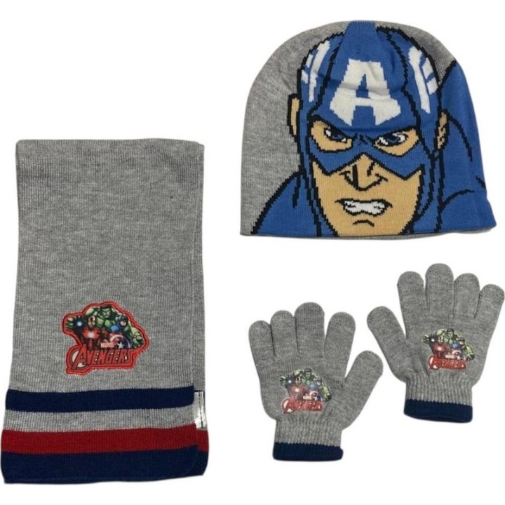 Avengers bonnet + gants + echarpe