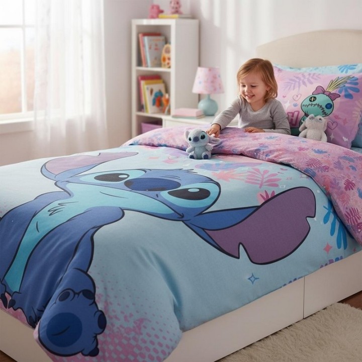 Parure housse de couette Stitch Disney En coton