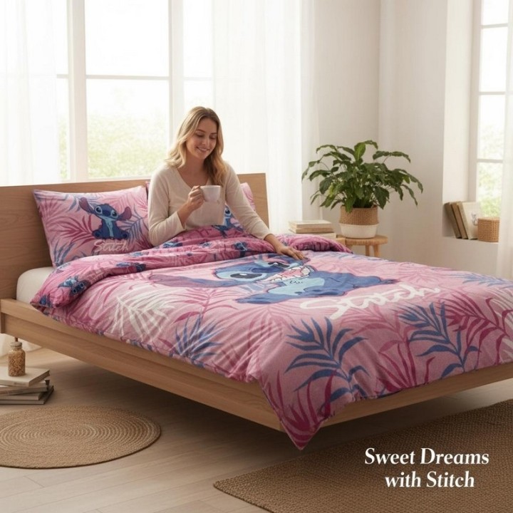 Parure housse de couette Stitch Disney En coton