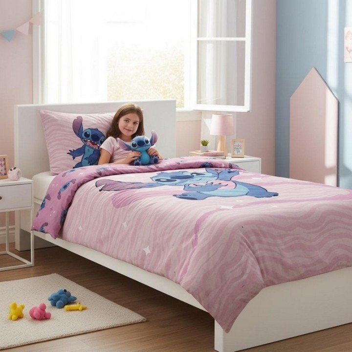 Parure housse de couette Stitch Disney En coton