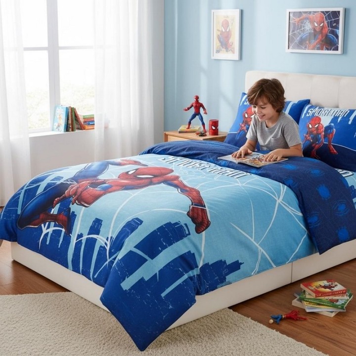 Parure housse de couette Spiderman En coton