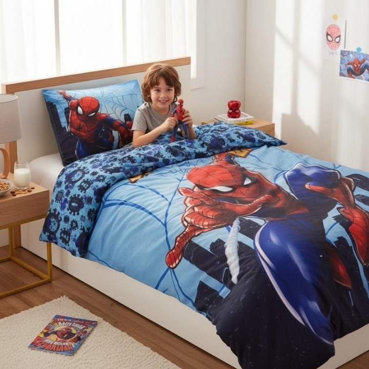 Parure housse de couette Spiderman En coton
