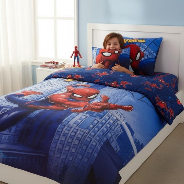 Parure housse de couette Spiderman En coton