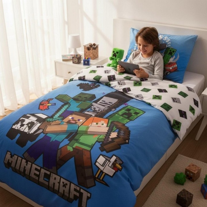 Parure de lit Minecraft - housse de couette  Minecraft