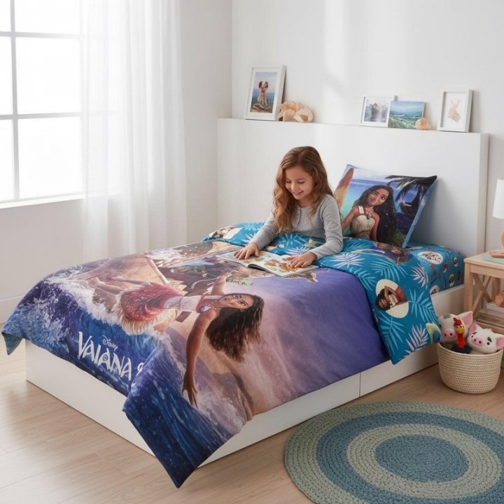Parure housse de couette  Vaiana Disney En coton