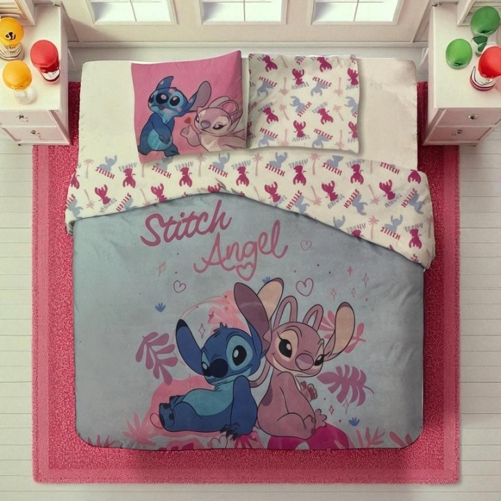 Parure housse de couette Stitch En coton
