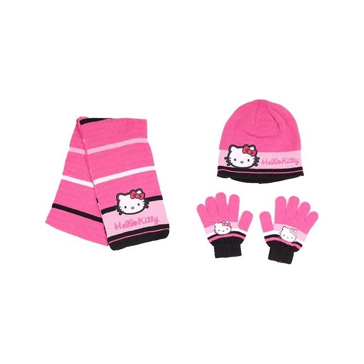 Ensemble Bonnet Gants Echarpe Hello Kitty
