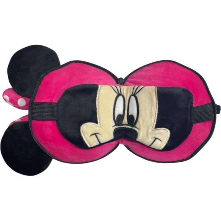 Relaxeazzz Oreiller de voyage en peluche Minnie & masque de sommeil