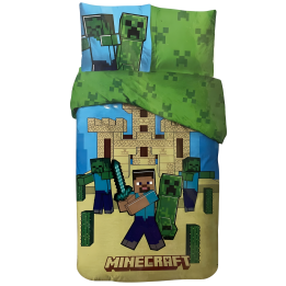 Parure housse de couette Minecraft En coton