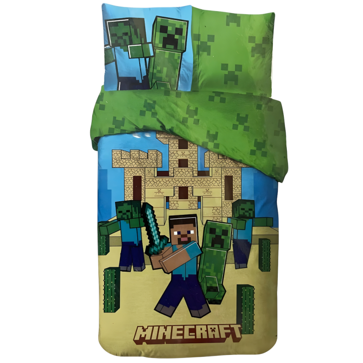 Parure housse de couette Minecraft En coton