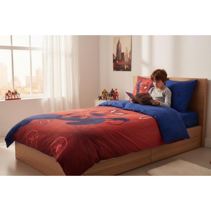Parure housse de couette Spiderman En coton