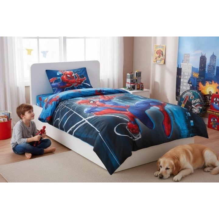 Parure housse de couette Spiderman En coton