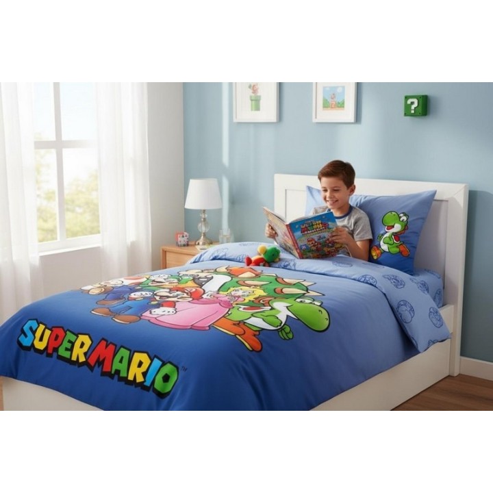 Parure de lit Super Mario - housse de couette Super Mario