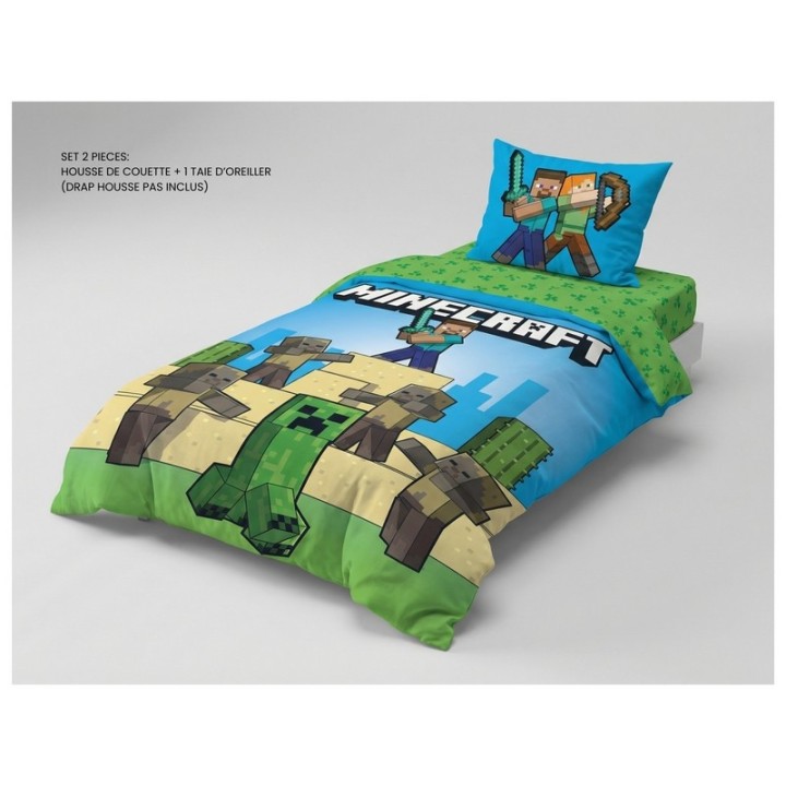 Parure de lit Minecraft - housse de couette  Minecraft
