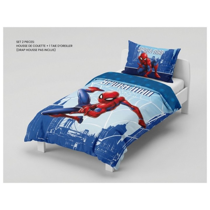 Parure housse de couette Spiderman En coton