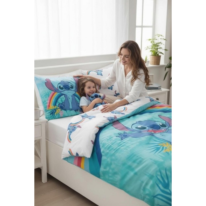 Parure housse de couette Stitch Disney En coton