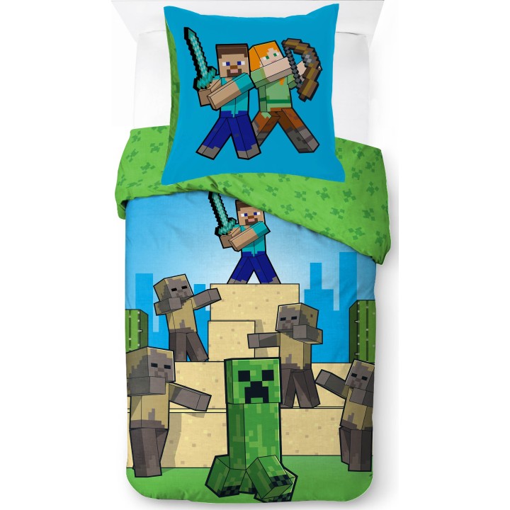 Parure de lit Minecraft - housse de couette  Minecraft